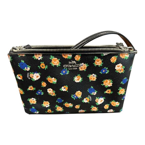 Coach Lyla Tea Rose Floral Double Zip Crossbody in Coated Canvas‎ - Picture 1 of 9